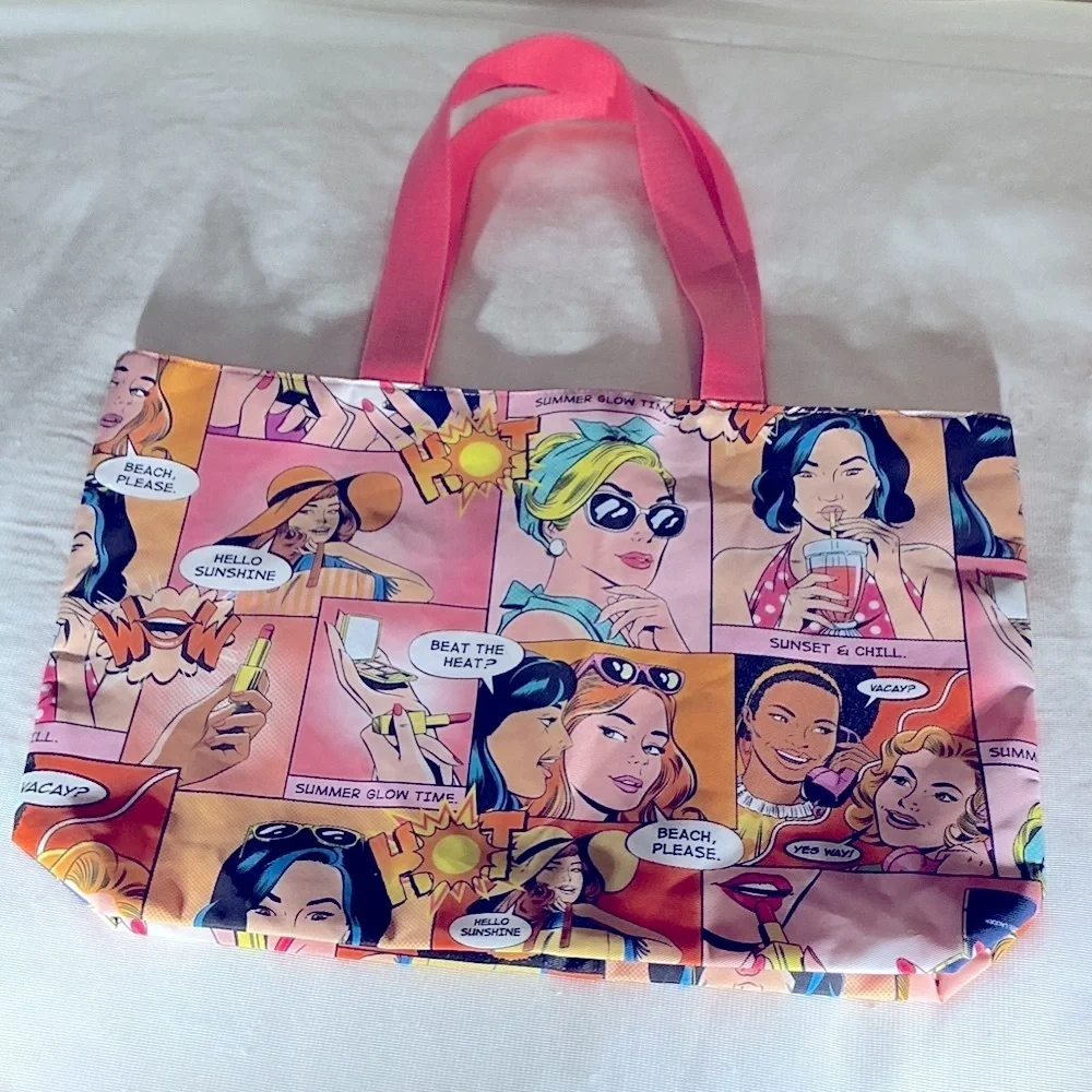Colorful Comic Print Tote Bag